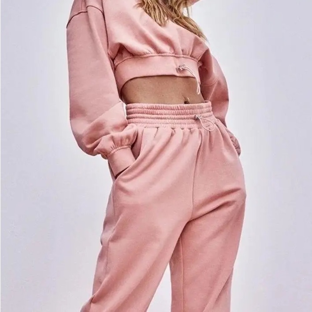 For Love & Lemons M peachy Pink Josie Sweatpants High Rise Gym Sweat Pants - Picture 6 of 14